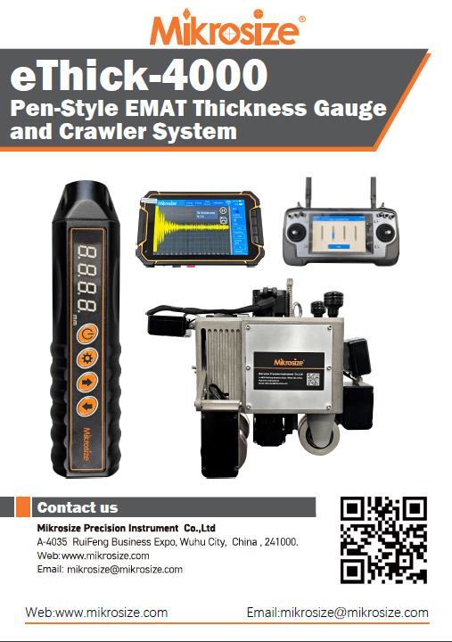 eThick-4000 Pen-Style EMAT Thickness Gauge and Crawler System
